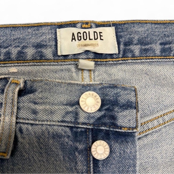 Agolde Distressed Straight Leg Jeans - Picture 6 of 8